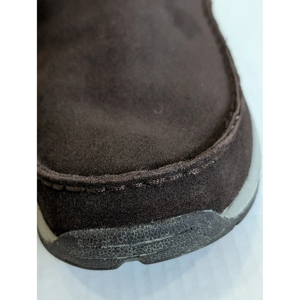 Merrell Espresso Men's 10.5 Brown Suede Fleece Lined Slip On Clogs Mules Shoes